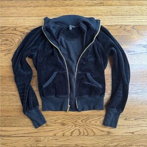 Y2K Velour Bebe Jacket with Gold Zipper